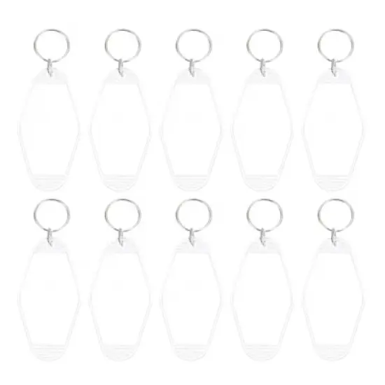 Unique Bargains Blank Vintage Motel Hotel Keychains Key Tag 10 Pcs image {11}