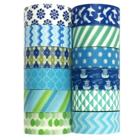 Wrapables Washi Masking Tape Collection, Set of 12 WPSET04 image {5}