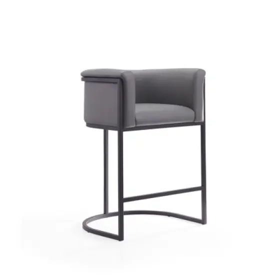 Set of 2 Cosmopolitan Upholstered Metal Counter Height Barstools - Manhattan Comfort image {2}