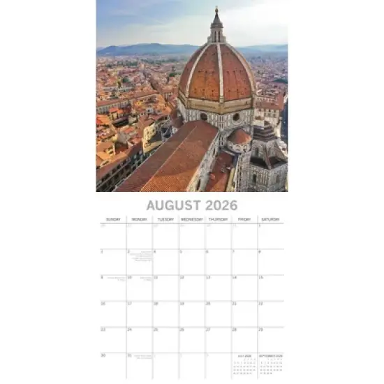 2026 Square Wall Calendar, Italy, 16-Month Passport Collection Theme with 180 Reminder Stickers (12x12 In) image {2}