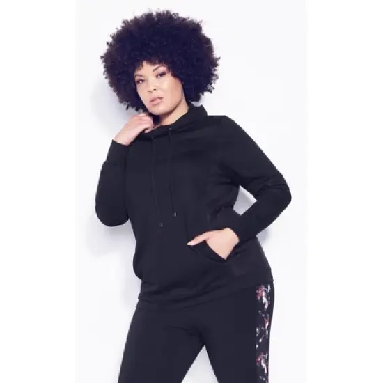 Women's Plus Size Laid On Mesh Sweatshirt - black | ZIM & ZOE image {3}
