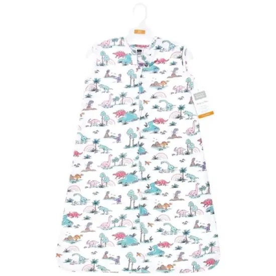 Hudson Baby Infant Girl Cotton Sleeveless Wearable Sleeping Bag, Sack, Blanket, Pink Dinosaur Adventures image {1}