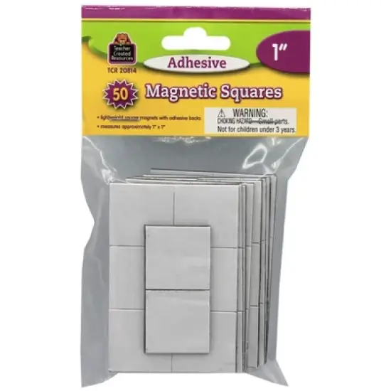 Teacher Created Resources&reg; Adhesive Magnetic Squares, 1" sq, Pack of 50 image {1}