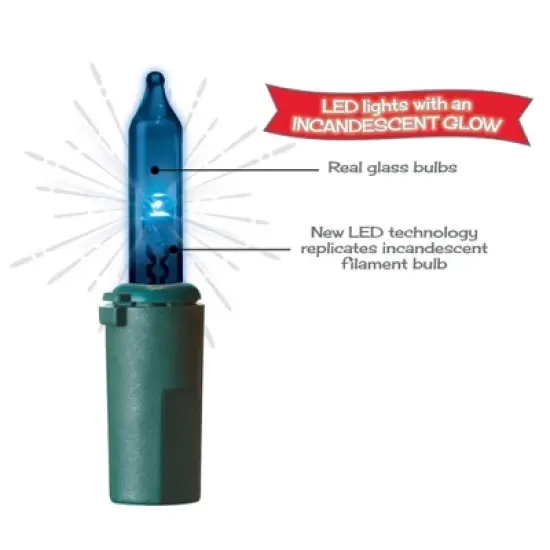 100ct LED Sylvania Stay-lit Incandescent Look Indoor/Outdoor Miniature String Lights Multi-Colored with Green Wire image {2}