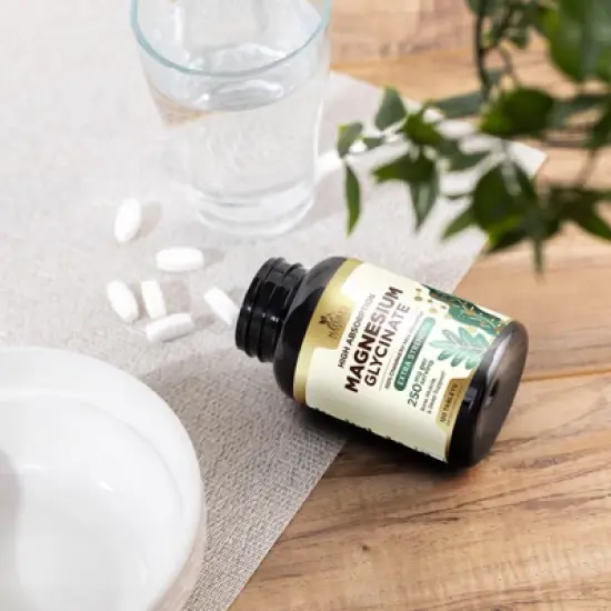 Magnesium (Glycinate) Magnesium Supplement for Heart Health, Nerve, Muscle, Bone & Sleep Support, 100% Chelated - 120 Tablets By Nature's Nutrition image {8}