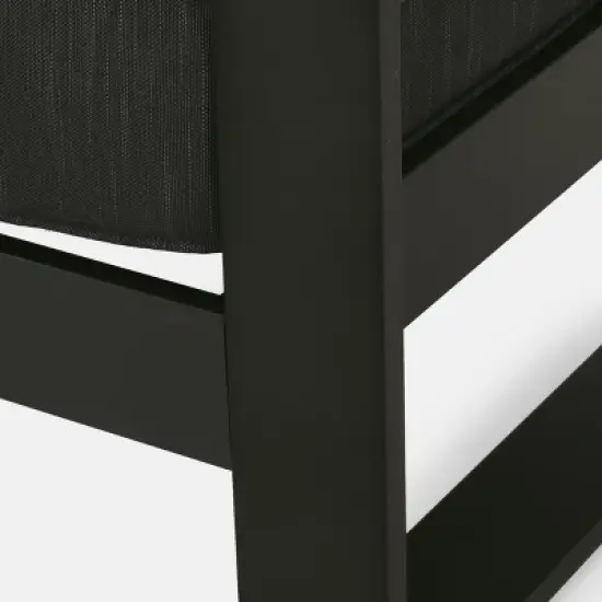 GDFStudio Gadd Outdoor Aluminum Loveseat with Cushions, Black/Dark Gray image {7}