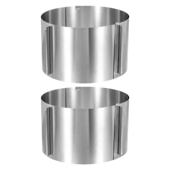Unique Bargains Stainless Steel Round Adjustable Nonstick Cake Ring 2 Pcs image {14}