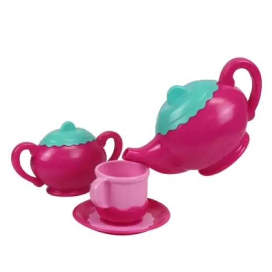 Insten 18 Piece Pink Tea Party Set for Girls and Kids, Pretend Toy Kitchen Accessories image {2}