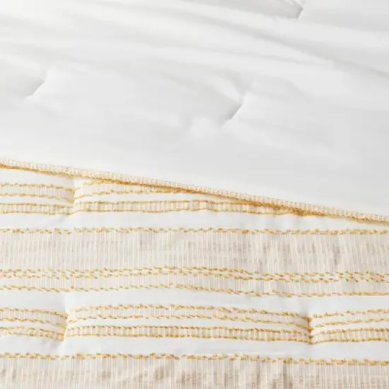 8pc Clipped Jacquard Striped Comforter and Sheet Set Yellow - Threshold&trade; image {2}