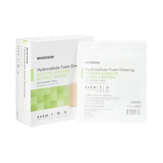 McKesson Adhesive Silicone Foam Dressing No Border Sterile image {5}
