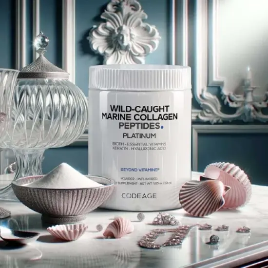 Codeage Marine Collagen Protein Powder Platinum, Fish Collagen Peptides + Vitamins, Biotin - 11.50 oz image {4}