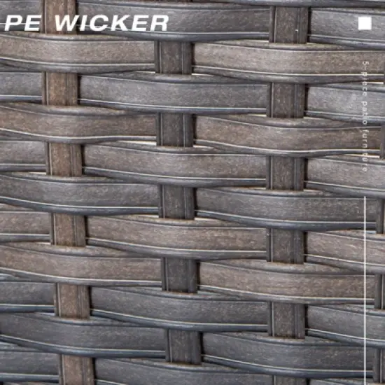 UPTIOT 73'' Polyethylene (PE) Wicker Outdoor Patio Sectional image {4}