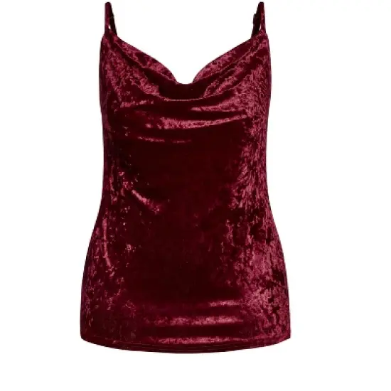 Women's Plus Size Velvet Lust Cami - ruby | CITY CHIC image {4}