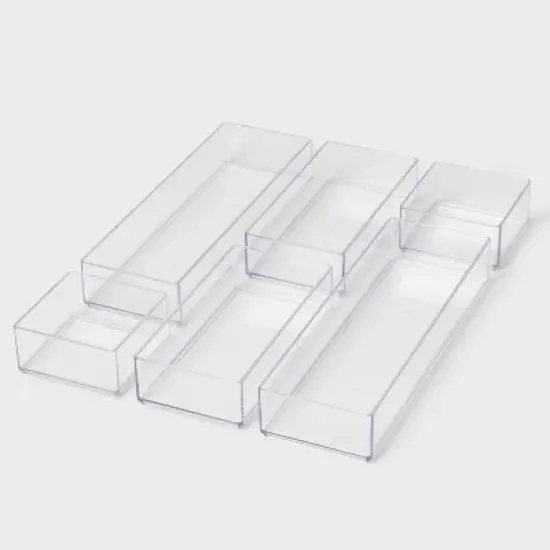 Acrylic Desk Drawer Organizer Clear - Brightroom&trade;: Office & Stationery Holder, 20% Recycled Plastic, 12"x8"x4" image {2}