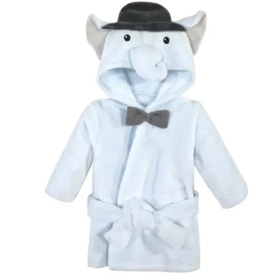 Hudson Baby Infant Boy Plush Bathrobe and Toy Set, Bowtie Elephant, One Size image {3}