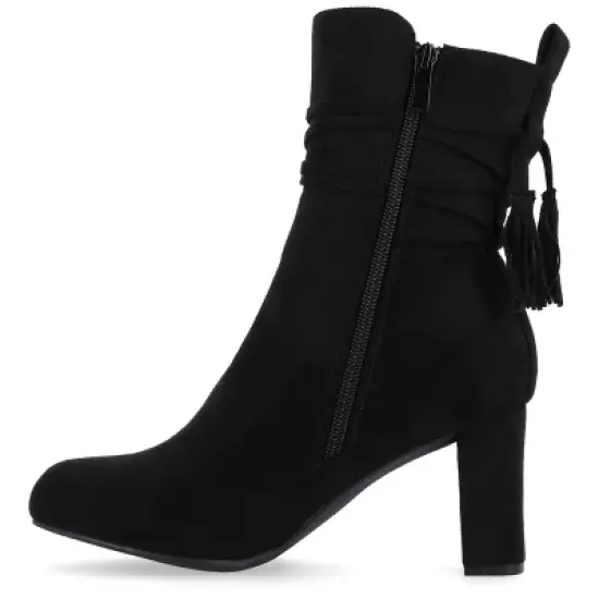 Journee Collection Womens Zuri Inside Zip Block Heel Booties image {1}