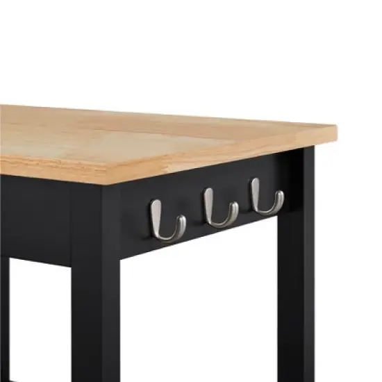 Yaheetech Rolling Kitchen Island Trolley Cart with Open Shelf and Storage Cabinet image {6}