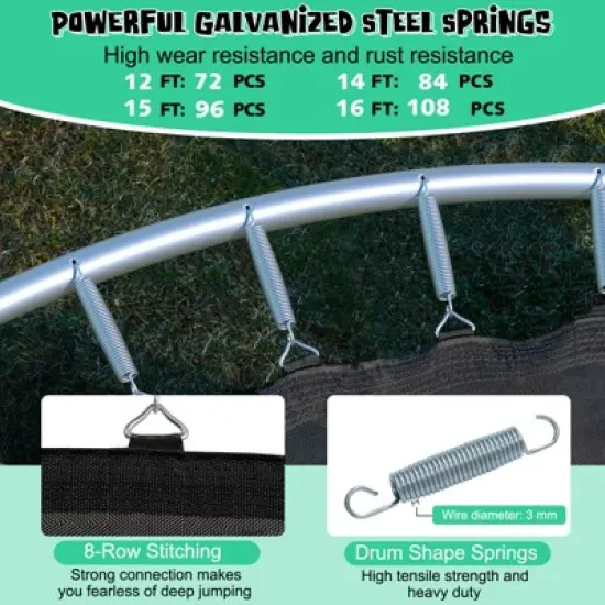 Infans 12FT Recreational Trampoline W/Inner Enclosure Net Basketball Hoop Ladder image {5}