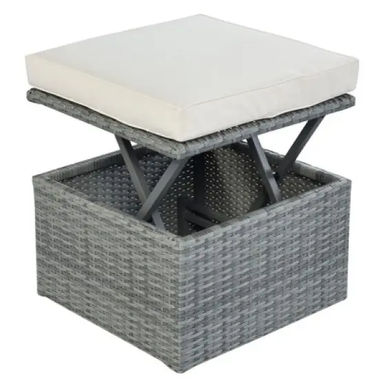 YOOCOZZ Modular Outdoor Wicker Rattan Sunbed & Daybed with Adjustable Canopy and Thick Cushions image {8}