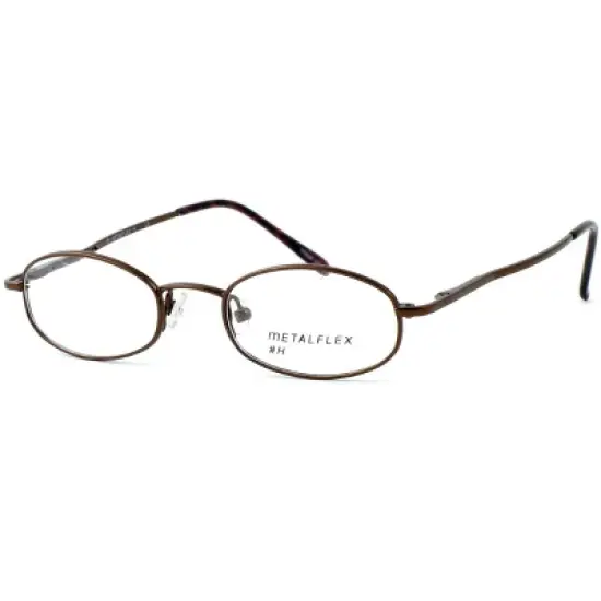Metal Flex by Vivid H Designer Blue Light FIlter Reading Glasses in Shiny Brown 42mm +2.00 | Ladies | Oval Shape | X-Small Fit image {1}