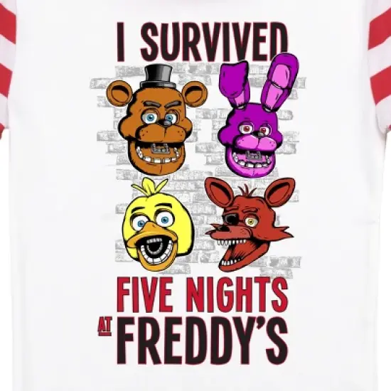 Five Nights At Freddy's I Survived Heads Youth Boy's Red & White Striped Short Sleeve Shirt & Sleep Pants Set image {2}