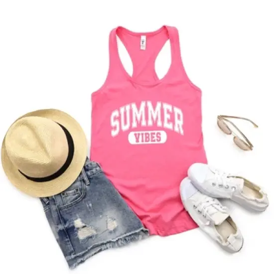 Simply Sage Market Women's Varsity Summer Vibes Racerback Tank image {1}