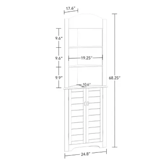 Brookfield Tall Corner Cabinet White - RiverRidge Home image {5}
