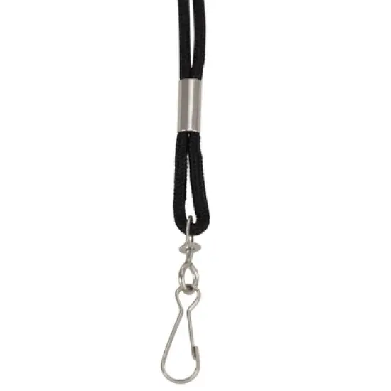 SICURIX Standard Lanyard, Rope Style, J Hook, Black, 12 Per Pack, 3 Packs image {4}