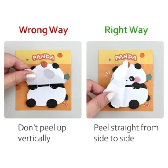 Wrapables Cute Panda Sticky Notes, Adhesive Memo Notepads for Home, Office, Work (Set of 8) image {2}