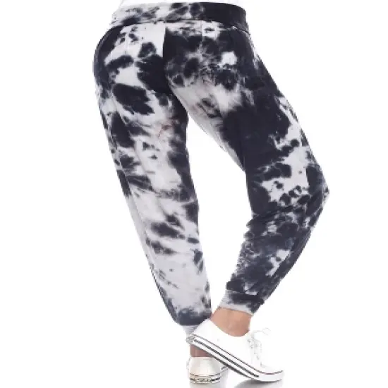 Women's Tie Dye Harem Pants with Pockets - White Mark image {2}
