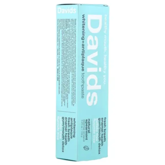 Davids Whitening + Antiplaque Toothpaste, Natural Spearmint , 5.25 oz (149 g) image {4}