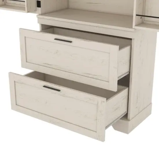 TIRAMISUBEST Farmhouse Style Wooden Kitchen Pantry Cabinet with Sturdy Frame with Inside Door Storage Divider with Drawers for Living Room, Entryway image {8}