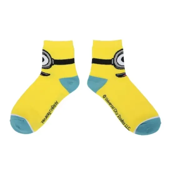 Minions Adult Quarter Crew Socks - 3-Pack of Playful Despicable Delights! image {1}