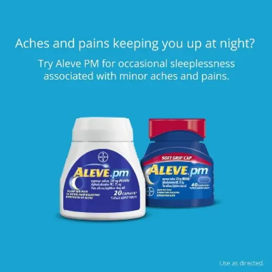 Aleve PM Pain Reliever & Nighttime Sleep-Aid Caplets, 20 Count image {3}