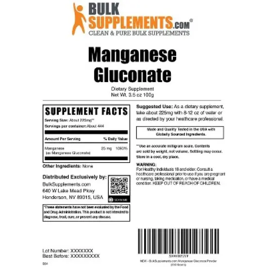 BulkSupplements Manganese Gluconate Powder image {3}