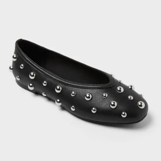Women&rsquo;s Sammie Studded Ballet Flats with Memory Foam Insole &ndash; A New day&trade; Black image {4}