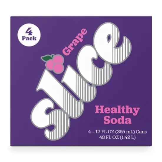 Slice Grape Healthy Soda - 48 fl oz/4pk image {9}