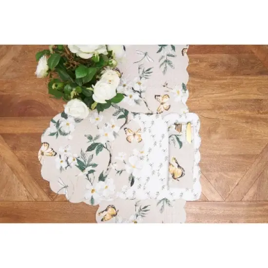 C&F Home Dogwood Meadows Scalloped Placemats Set of 6 Floral Flowers, 13" x 19" image {4}