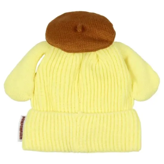 Sanrio Hello Kitty Adult Pompompurin Embroidered Character Cuffed Beanie Cap Hat OSFM image {3}