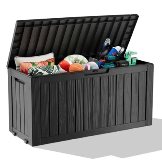 INFURNIC Deck Boxes, Portable Storage Box with Waterproof Function for Storage Patio Furniture Garden Tools, All Weather Use image {1}