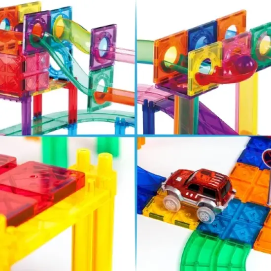 Picasso Tiles Magnetic Marble Run and Race Track 108pc Combination Set image {3}