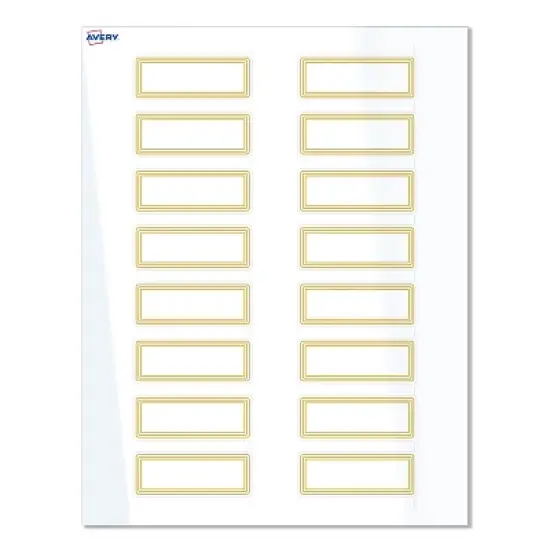 Avery Labels, 1" x 2-5/8", Glossy White, Multi-Lined Gold Border, 160ct image {8}