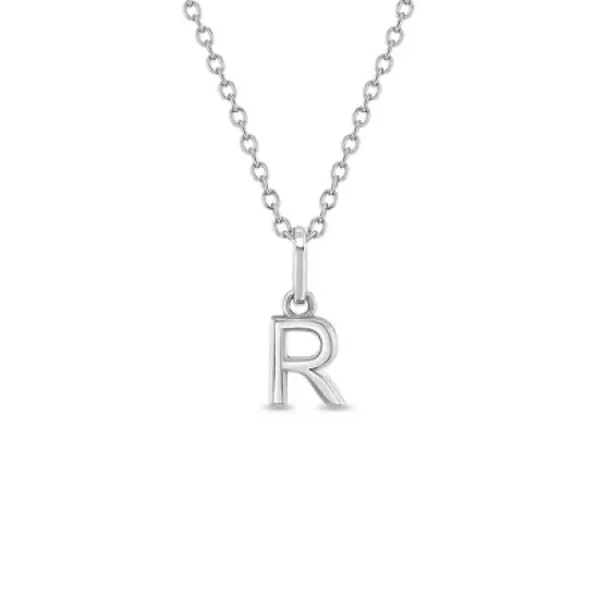 Girls' Tiny Initial Letter Sterling Silver Necklace - In Season Jewelry image {11}