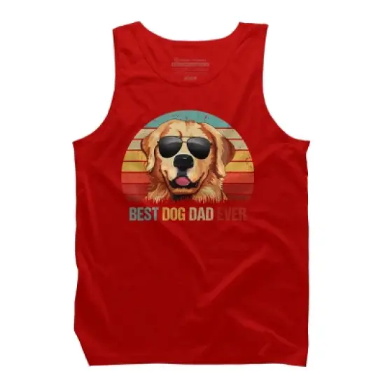 Men's Design By Humans Best Dog Dad Ever Golden Retriever By LuckyCharm99 Tank Top image {4}
