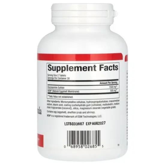 Natural Factors NEM, Knee & Joint Formula with Glucosamine, 60 Tablets image {1}