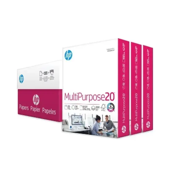 HP Inc. Multipurpose 500ct Printer Paper 8.5"x11" - White HEW112530: 20 lb, 96 Brightness image {6}
