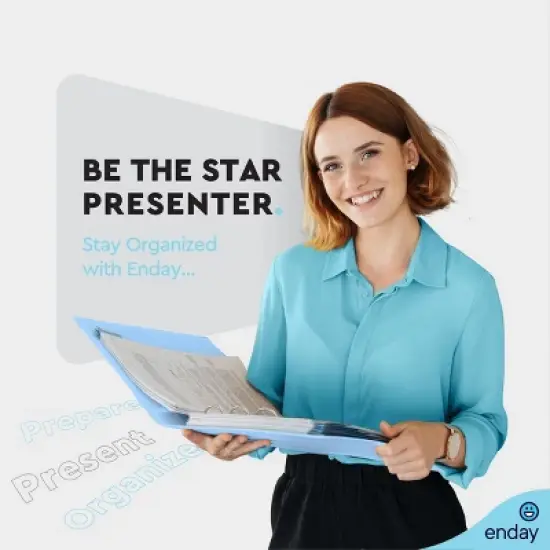 Enday 3 Ring Binder, Round Ring Pastel With Clear View Cover for Letter Size 8.5 x 11'' Paper & 2 Inside Pockets image {1}