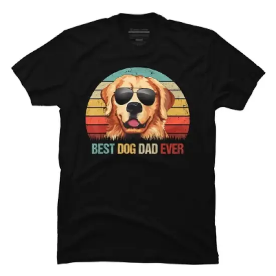 Men's Design By Humans Best Dog Dad Ever Golden Retriever By LuckyCharm99 T-Shirt image {3}