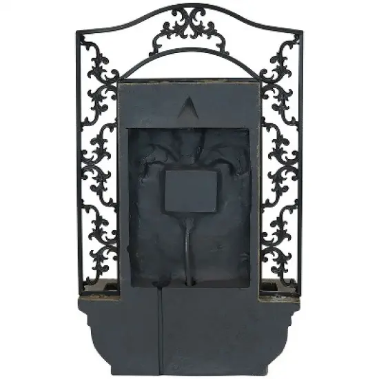 Sunnydaze 33"H Electric Polystone French Lily Design Outdoor Wall-Mount Water Fountain image {6}