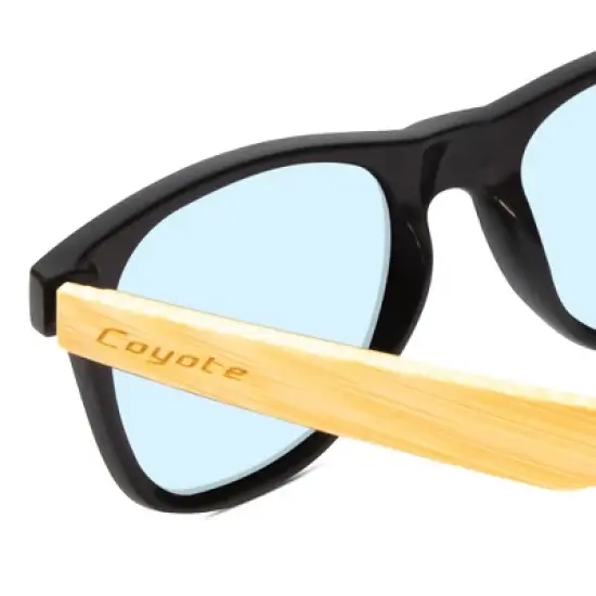 Coyote Eyewear Woodie Reading OR Blue Light Glasses Matte Black Bamboo Wood image {3}